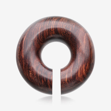 A Pair Of Dark Tamarind Wood Hoop Hanger Plug